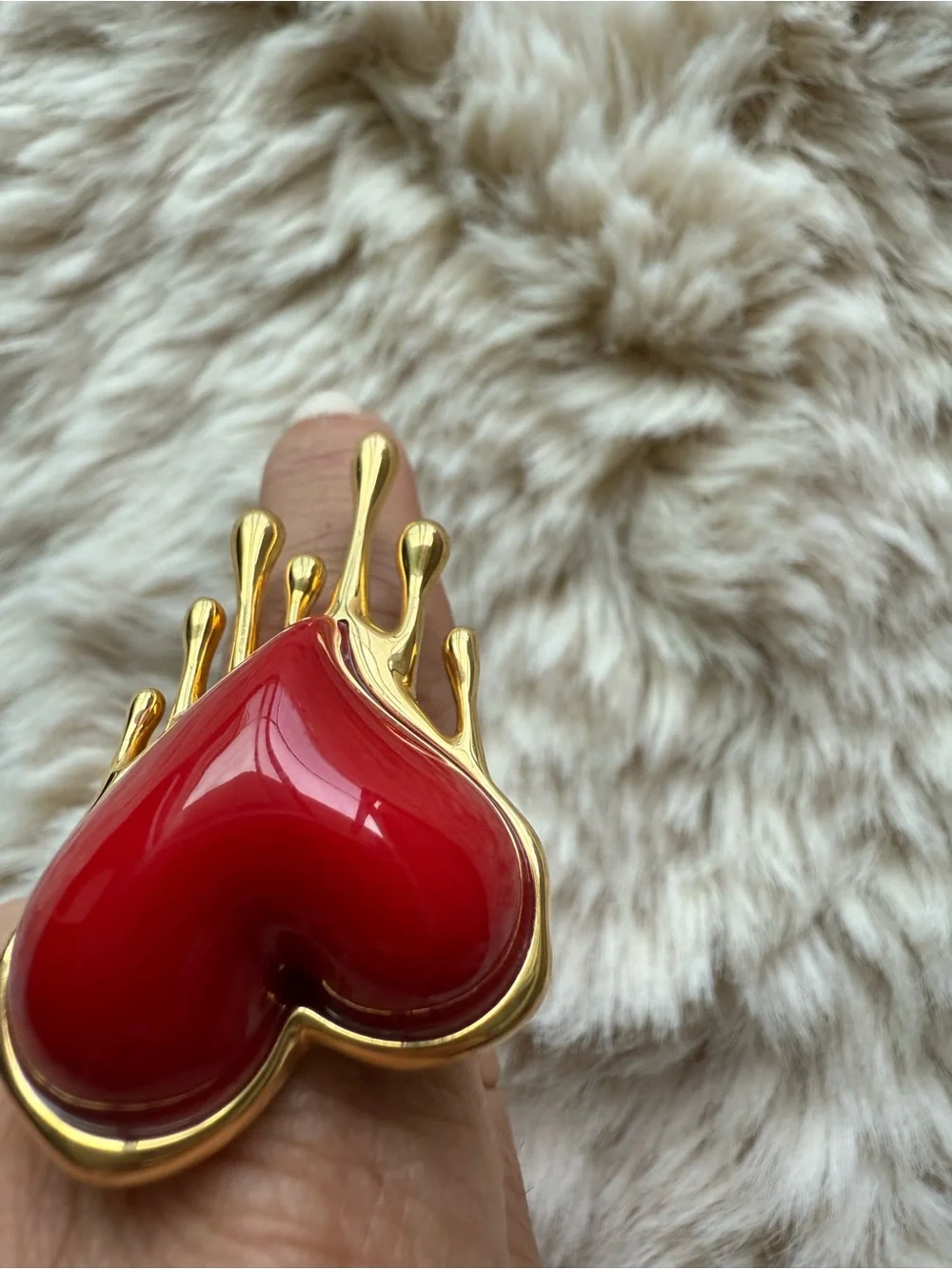 Red Dripping Heart Accent Pair - Home Accents
